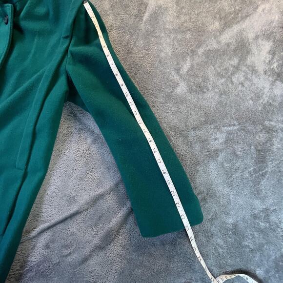 Vintage Teal Wool Coat by American Bazaar Size 14 Made in USA - Picture 15 of 16